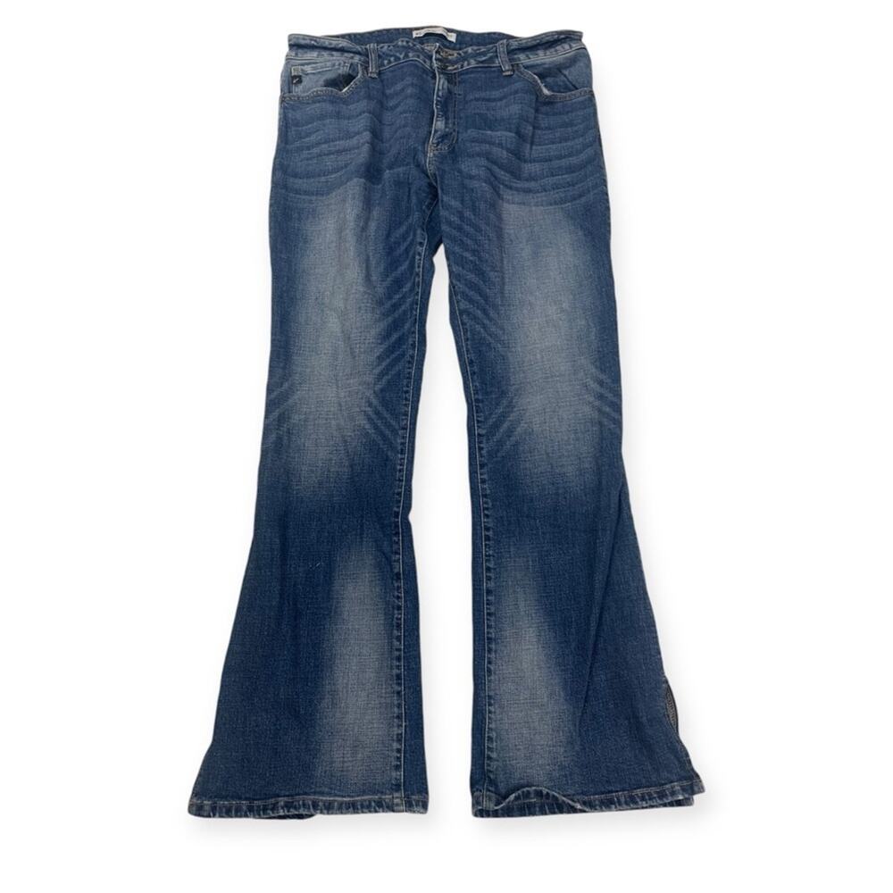 Kancan women's size 32 flare split leg jeans denim xl maurices